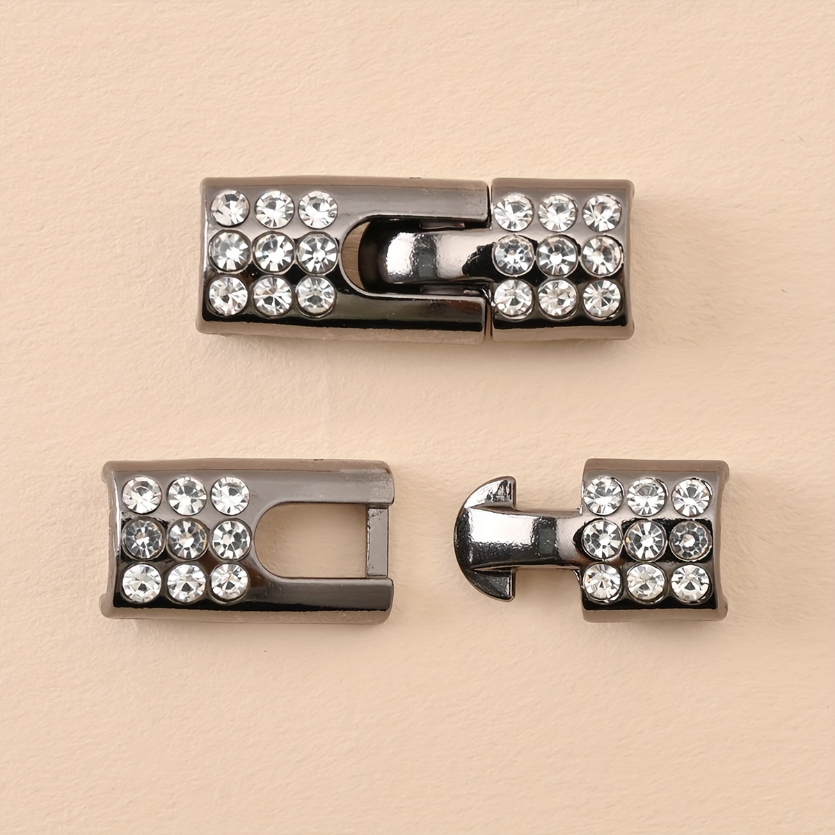 1Pair Rhinestone Shoe Buckles, Fashion Versatile Plastic Buckles Suitable for Elastic Shoelaces