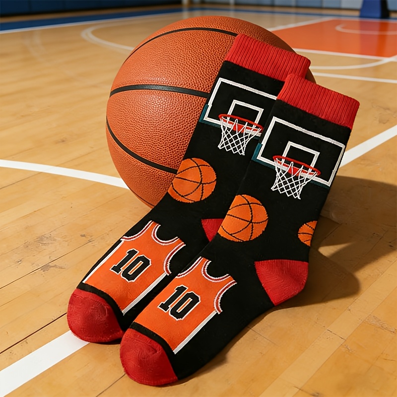 TEMU 1 Paire de Chaussettes de Sport pour Homme sur le Thème du - Chaussettes Tubes à Blocs de Couleur, Adaptées pour Tenue Décontractée et Cadeaux,