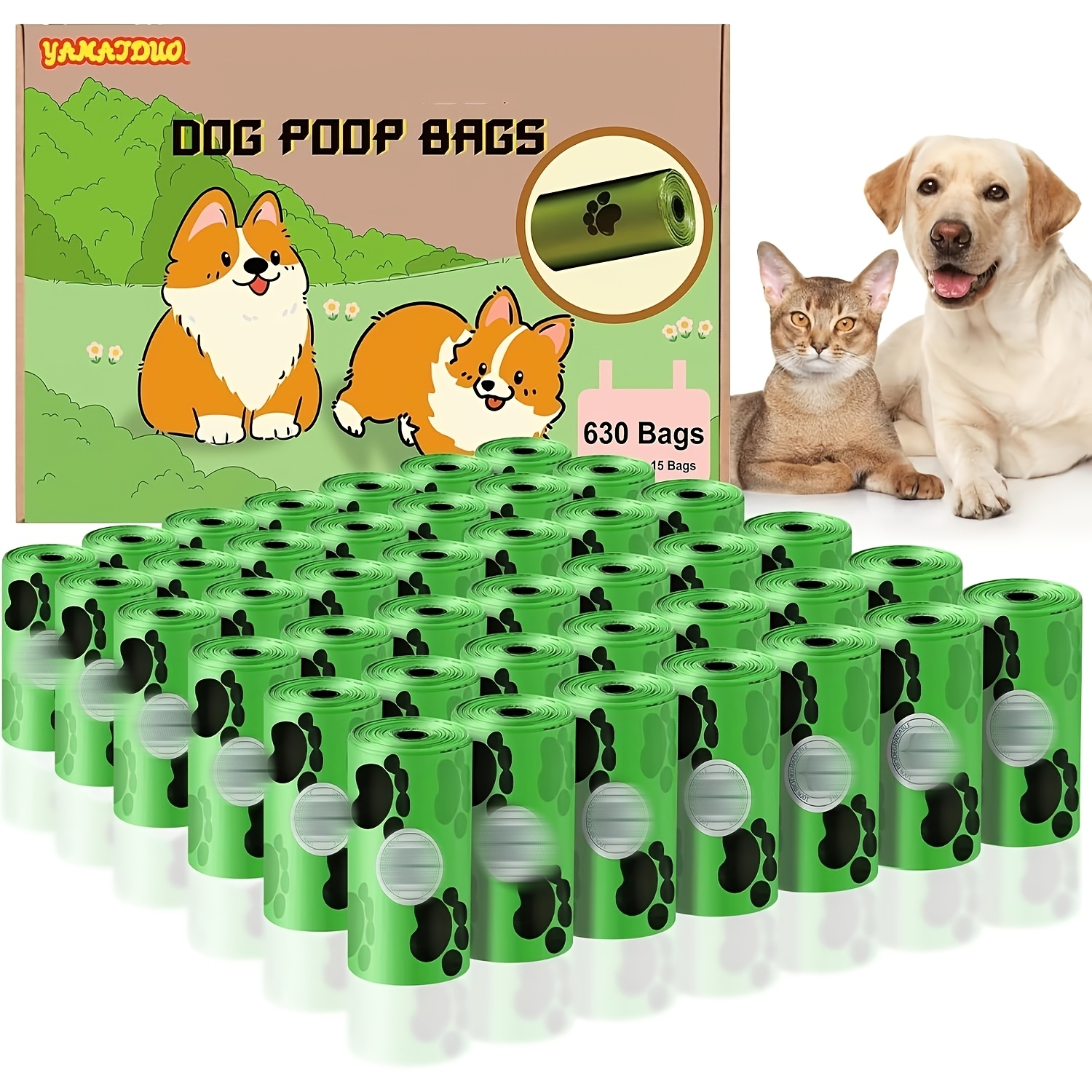 Image of Pack Of 630 Dog Waste Bags, Leak-proof Waste Bags For Dogs, Portable Poop Bags For Dogs, Dog Bag Feces With Lavender Fragrance, 22.5 X 30 Cm Dog Poop Bags (42 Rolls Of 15pcs)