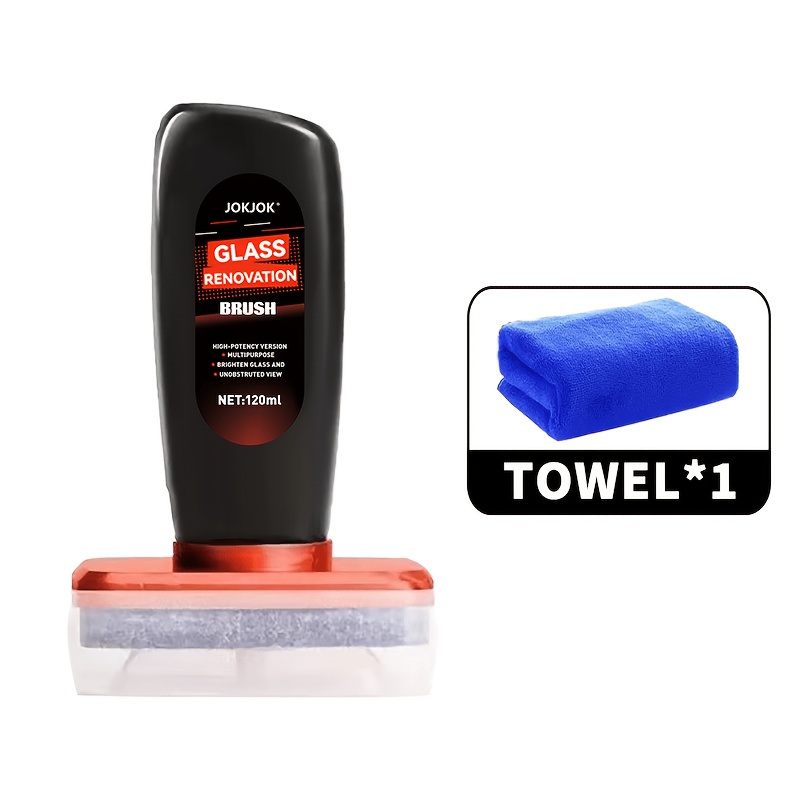 Car Water Repellent Brush, With A Handle And Towel, Suitable For Car Windshields And Mirrors - 120ml