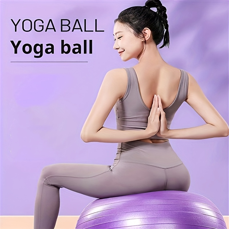 A Set of Yoga And Pilates Balls for Pregnant Women, Featuring a Foot Pump And a Thickened Anti-Burst Design, with a Shiny Surface, Perfect for Beginners And As a Holiday Gift for Families