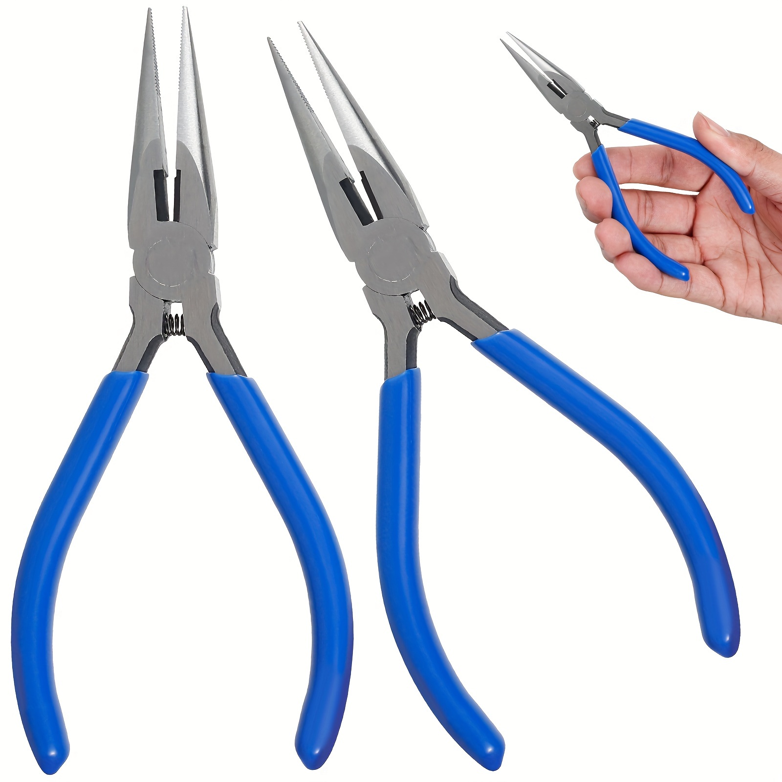 

2pcs , Long For Bending, Steel Plier, Serrated Jaw For Jewelry , Electronics , Object Grasping,