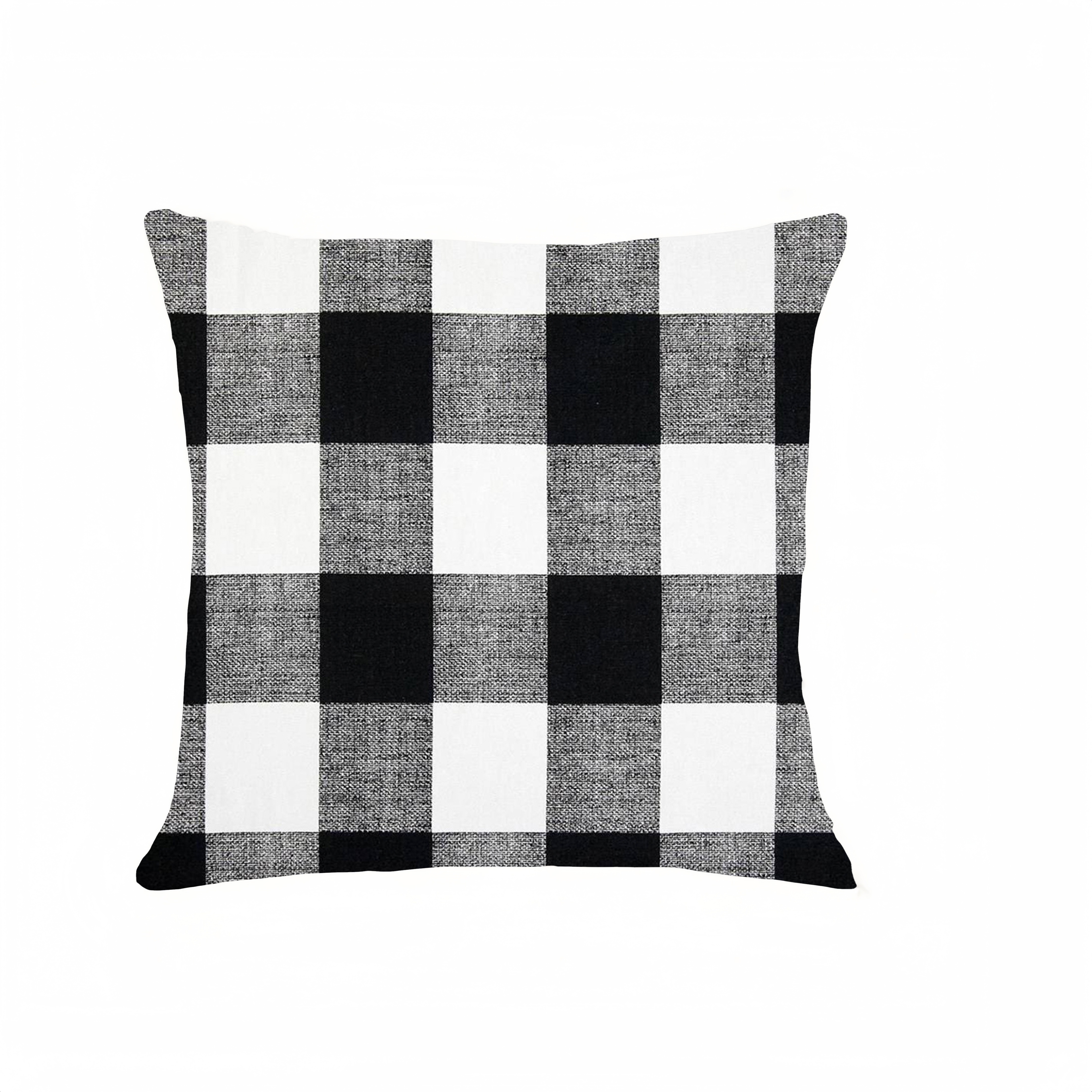 TEMU Traditional-style Black And White Throw Pillow Cover 1pc, Short Plush Velvet, Decorative Cushion Case For Home, Bedroom, Sofa, Living Room,