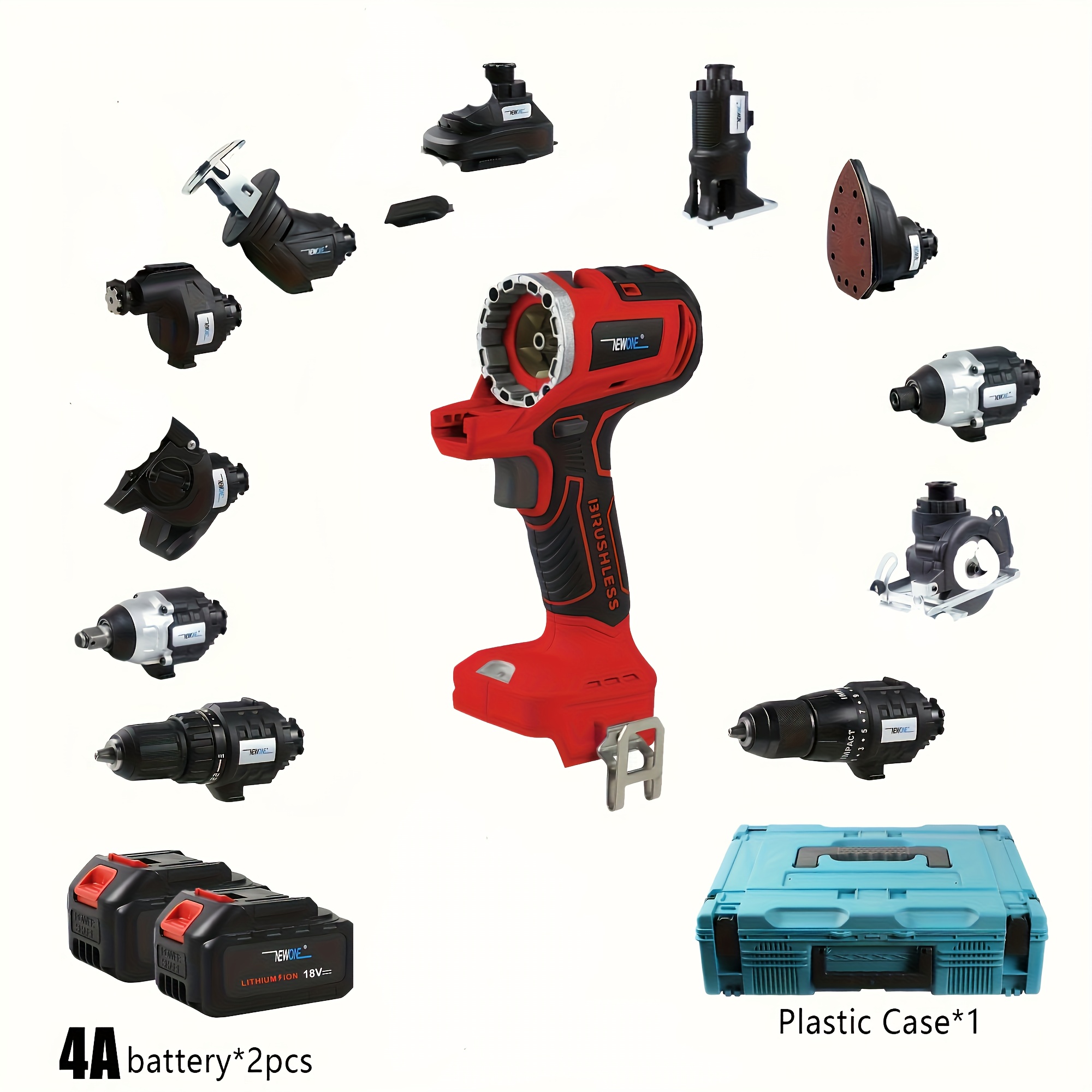 machine only   18  lithium ion cordless 12 in 1 tool combo kit with storage case impact drill reciprocating saw jig saw oscillating tool circular saw sander pruning shears with 2pcs lithium   accessories