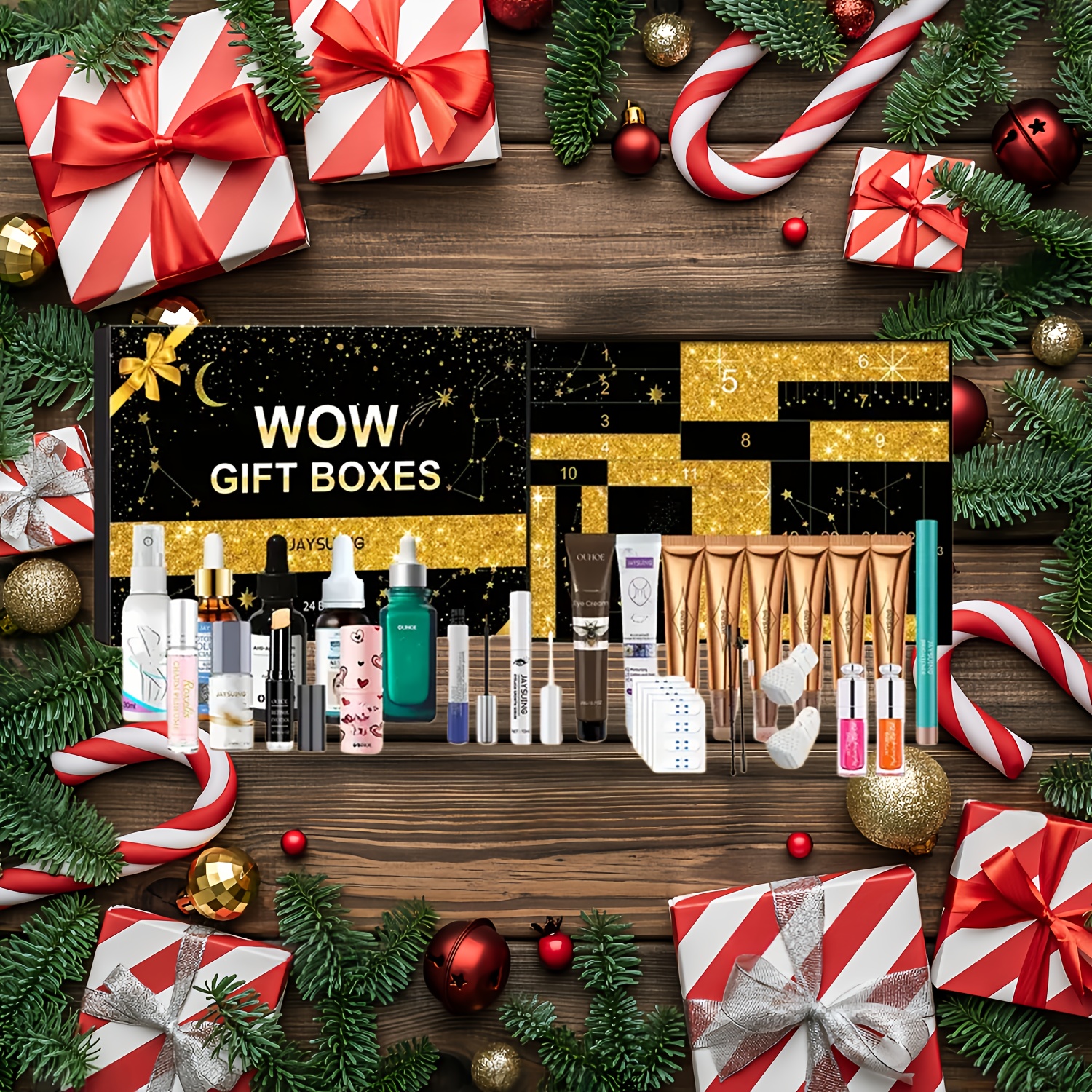 TEMU Countdown Calendar For Surprise Cosmetics, -day Christmas Featuring Daily Surprises For Skin Care, Day And Night, Along With Moisturizing And