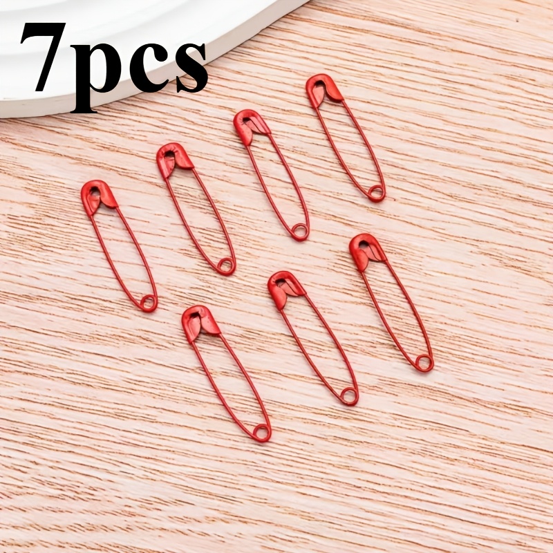 TEMU 7 grandes rojos de 2.17 pulgadas, de seguridad, material para llaveros de cuentas hechos a DIY, accesorios para hacer broches hechos a , para
