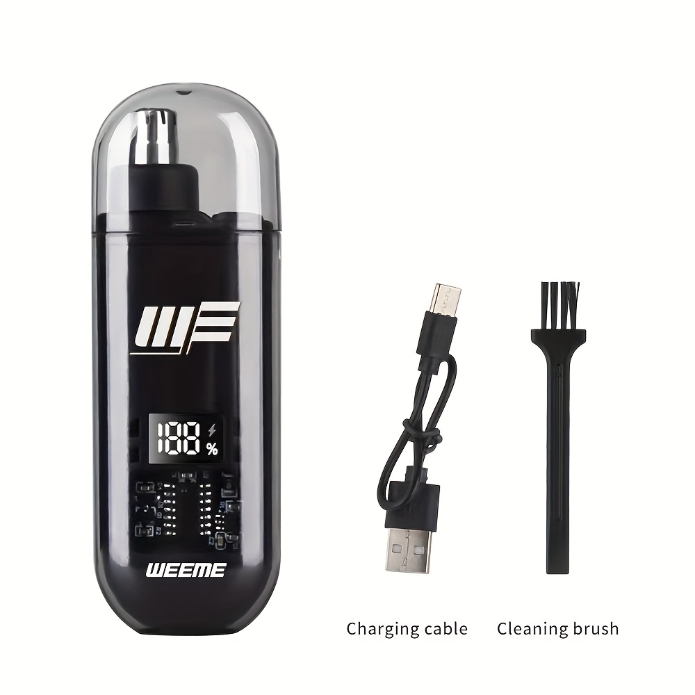 Image of Weeme Wm001 Transparent Nose Hair Trimmer, Usb Rechargeable, Stylish And Portable, An For Men's Personal Care, Easy To Manage, A Neat , Transparent Nose Hair Trimmer: Effortlessly Trim Detail