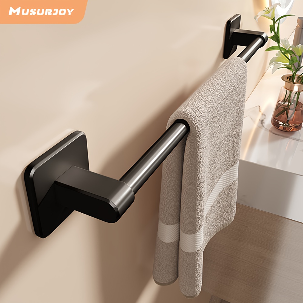 

Musurjoy Modern Wall-mounted Towel Bar, With Plastic Base, , No-drill Installation, , For Bathroom, Kitchen, And , Towel Racks