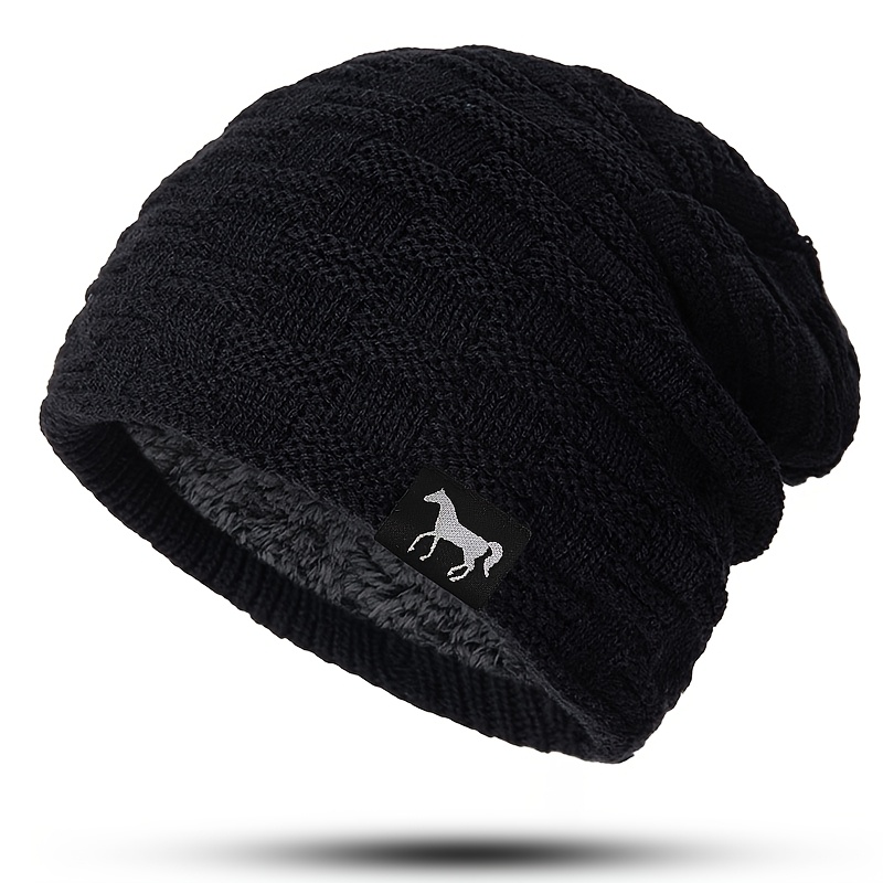 TEMU A Unisex Beanie Hat, Warm, Fleece-lined, Thickened, And Windproof. A Stylish Brimless Beanie Hat For Men And Women, Soft And Comfortable Hat