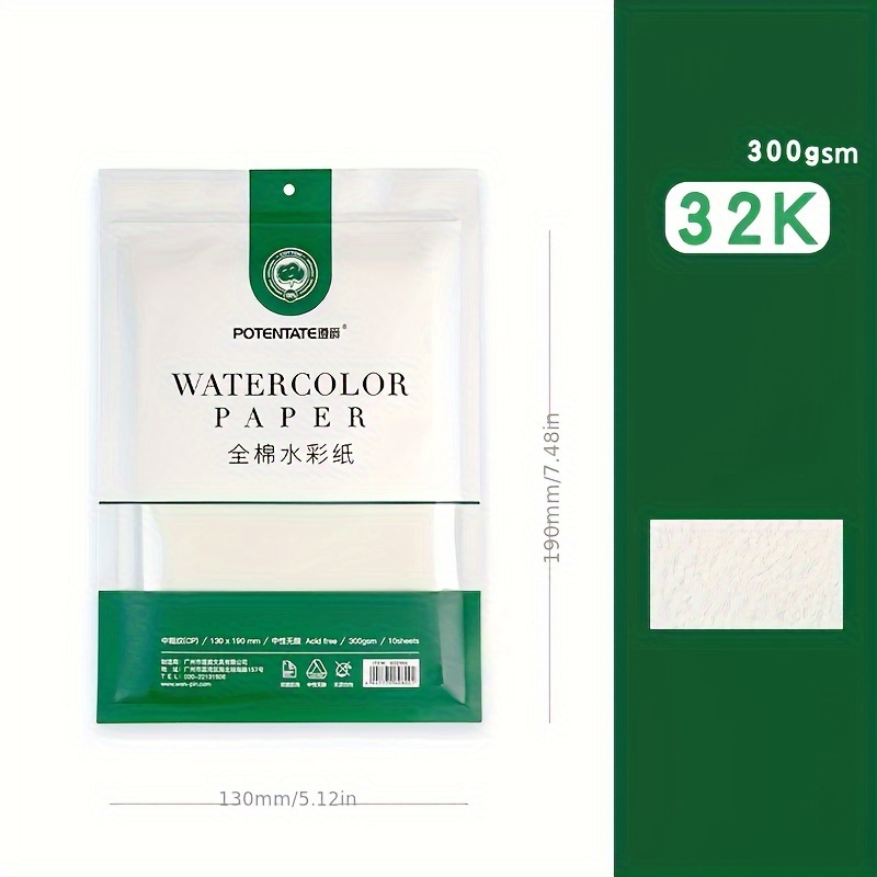 Image of 100% Watercolor Paper, 10 Sheets/bag, The Watercolor Paper Is In Packaging, The Preservation Can Prevent The Paper From Getting Wet