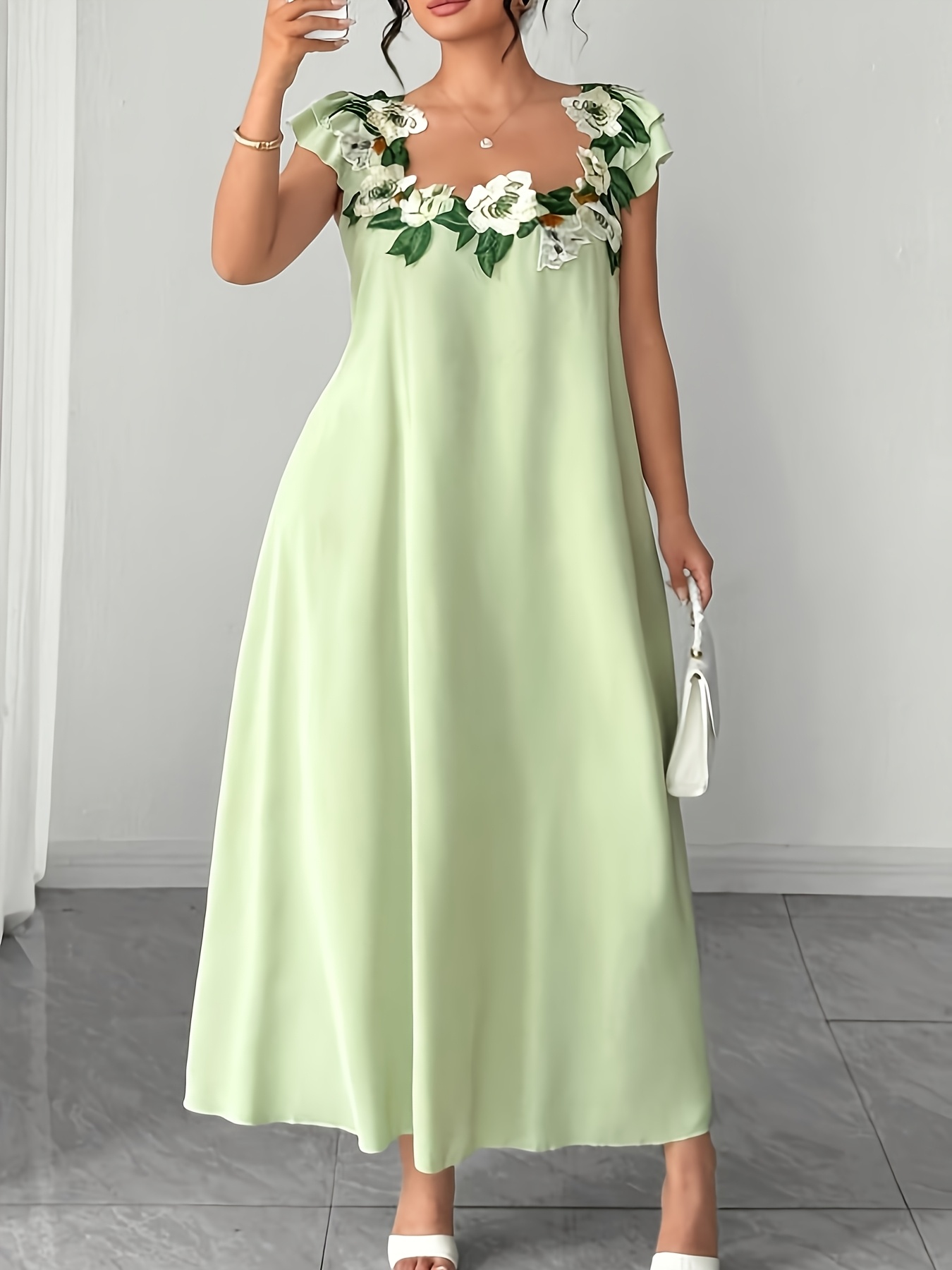 pink flowy short dress Provence Bloom Tiered Sequin Mini Jewel-Dresses