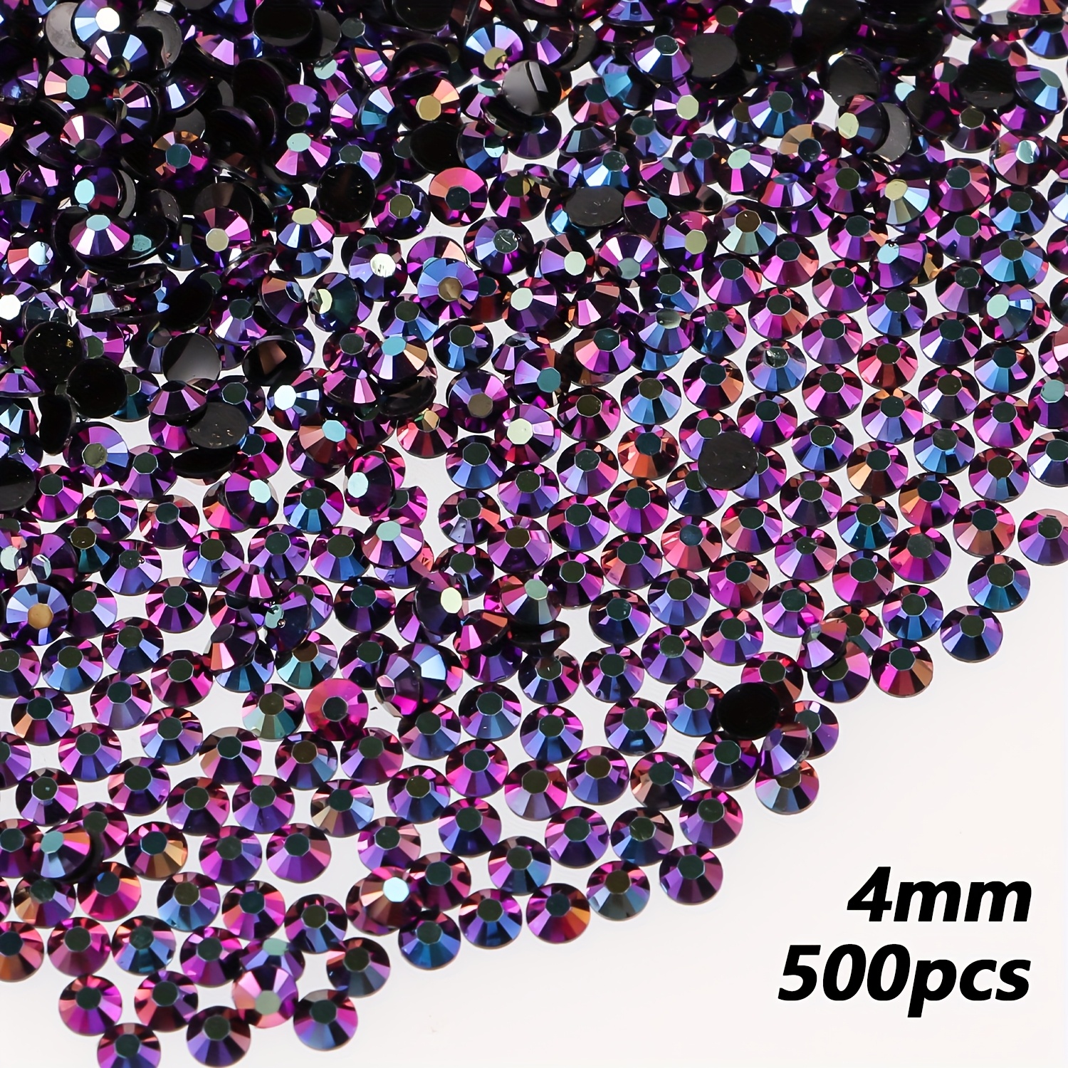 Ywli 500/1000pcs Ab Flat Back Water Drill Nail Art Crafts Sparkling Round Glossy Gems Crystals Clothing Shoes