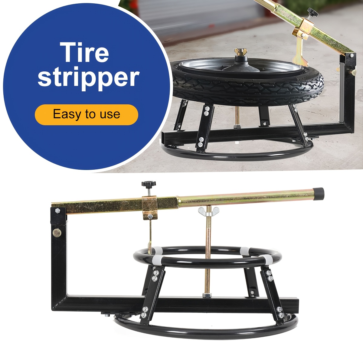 Image of Tire Change Stand For 16" To 21" Tires, Portable Motorcycle Tire Changing Stand With Adjustable Bead Breaker Lever