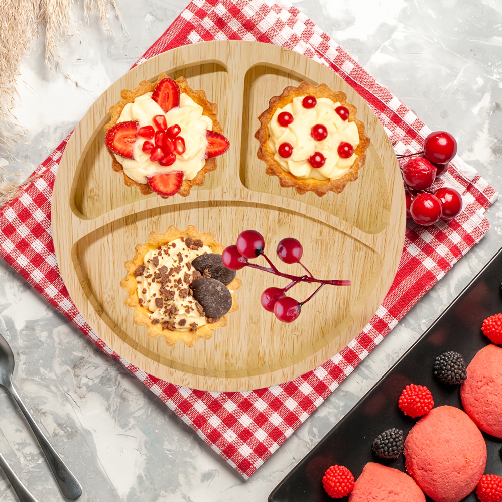 1pc compartment tray charcuterie board natural wood snack Temu