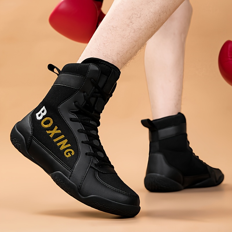 Unisex Professional Boxing Shoes Breathable Mesh Synthetic, Lightweight  Anti-Slip Sole, Shock-Absorbing High-* Design Training