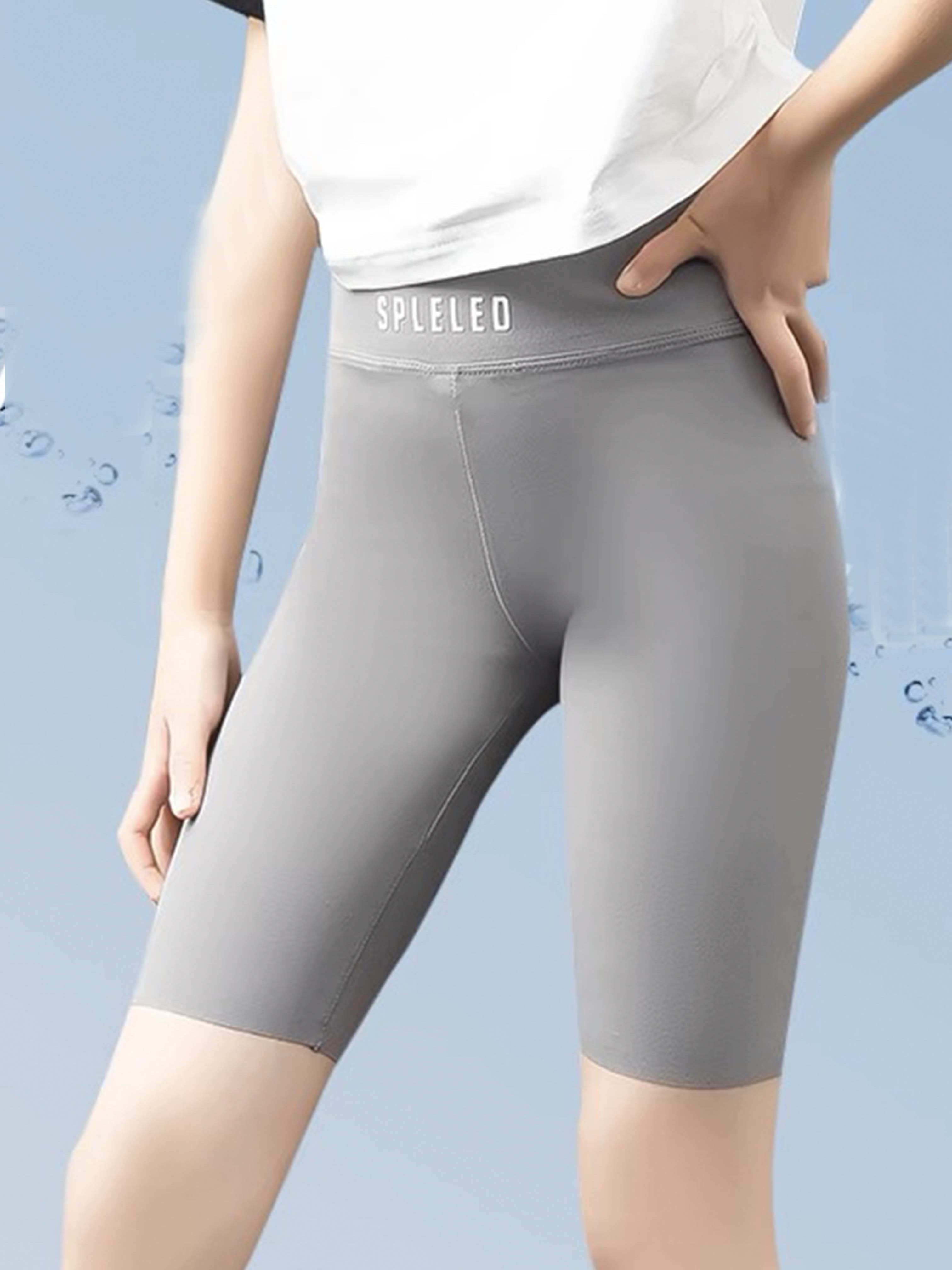 Stretchy Thin Breathable Letter Print Shorts Girls Comfy Cycling Shorts For Summer Outdoor Sports Running Jogging Cycling Gift