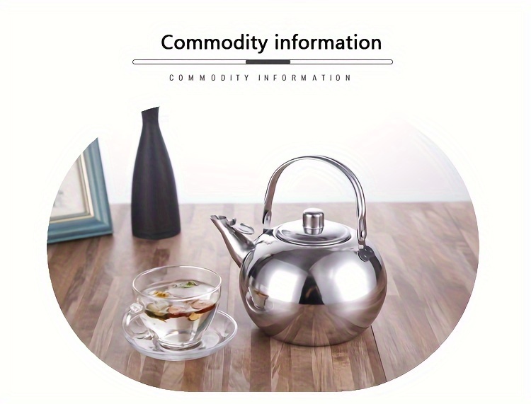 kettle with tea drain tea kettle stainless steel kettle chime kettle universal kettle for induction cooker gas stove household tea kettle commercial large capacity kettle details 1