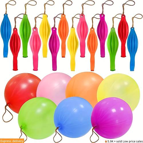 15 30pcs punching balloons for party random color with handles for stress relief bouncy balloons for birthday favors carnival prizes outdoor games and stuffers