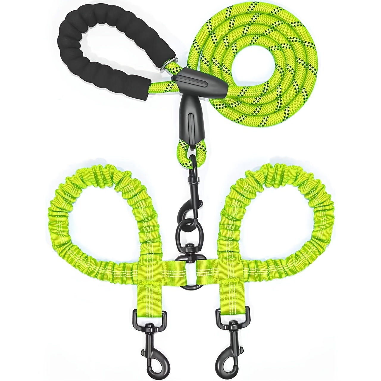 Dual Dog Leash, 360° Rotating Tangle-Free Design