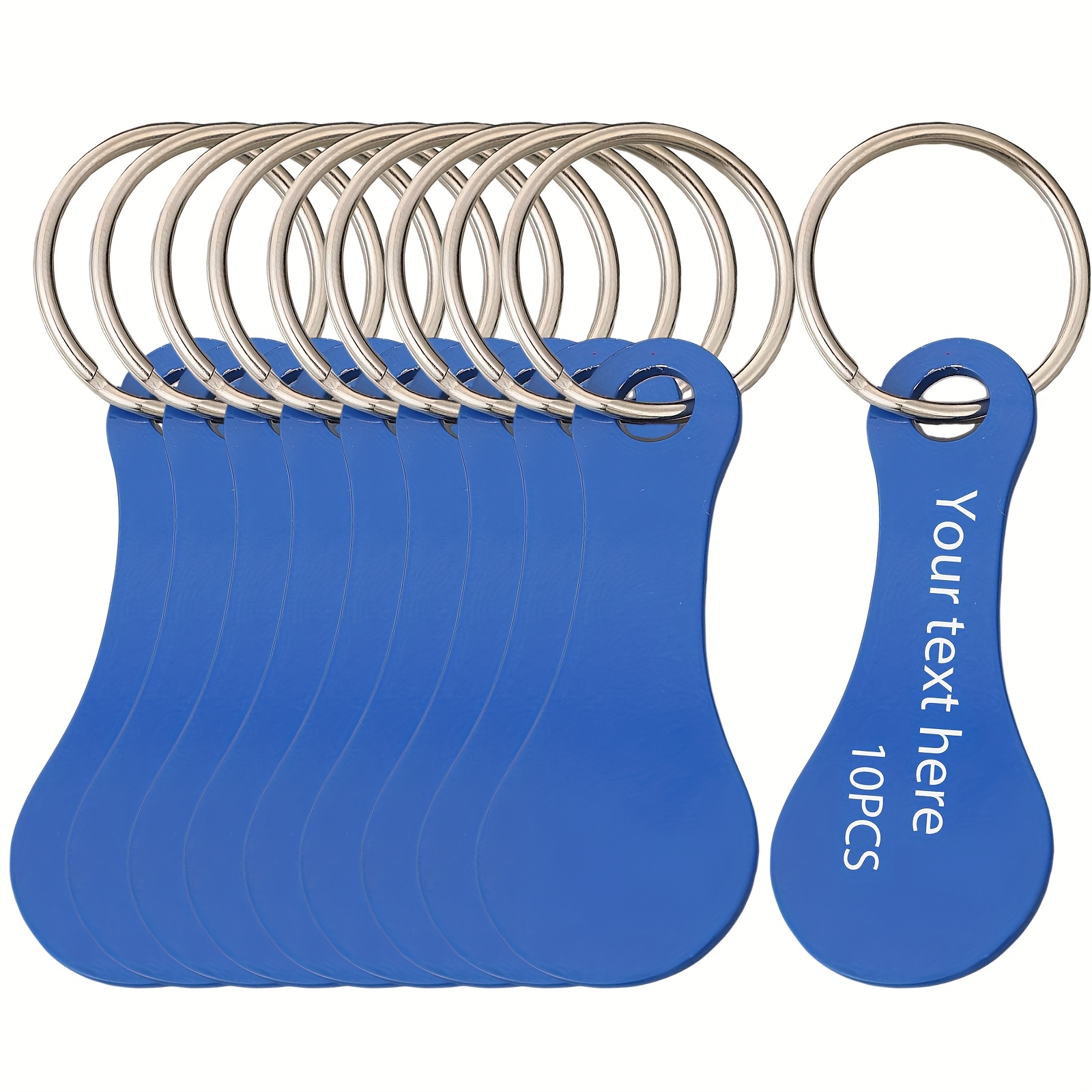 TEMU 10 Custom Six-color Stainless Steel Keychain Supermarket Trolley Anti-lost Tag Keychains, Personalized Supermarket Trolley Tokens