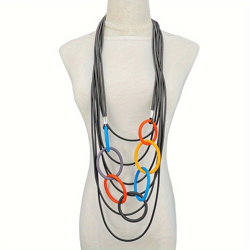 Boho Tribal Style Long Statement Necklace