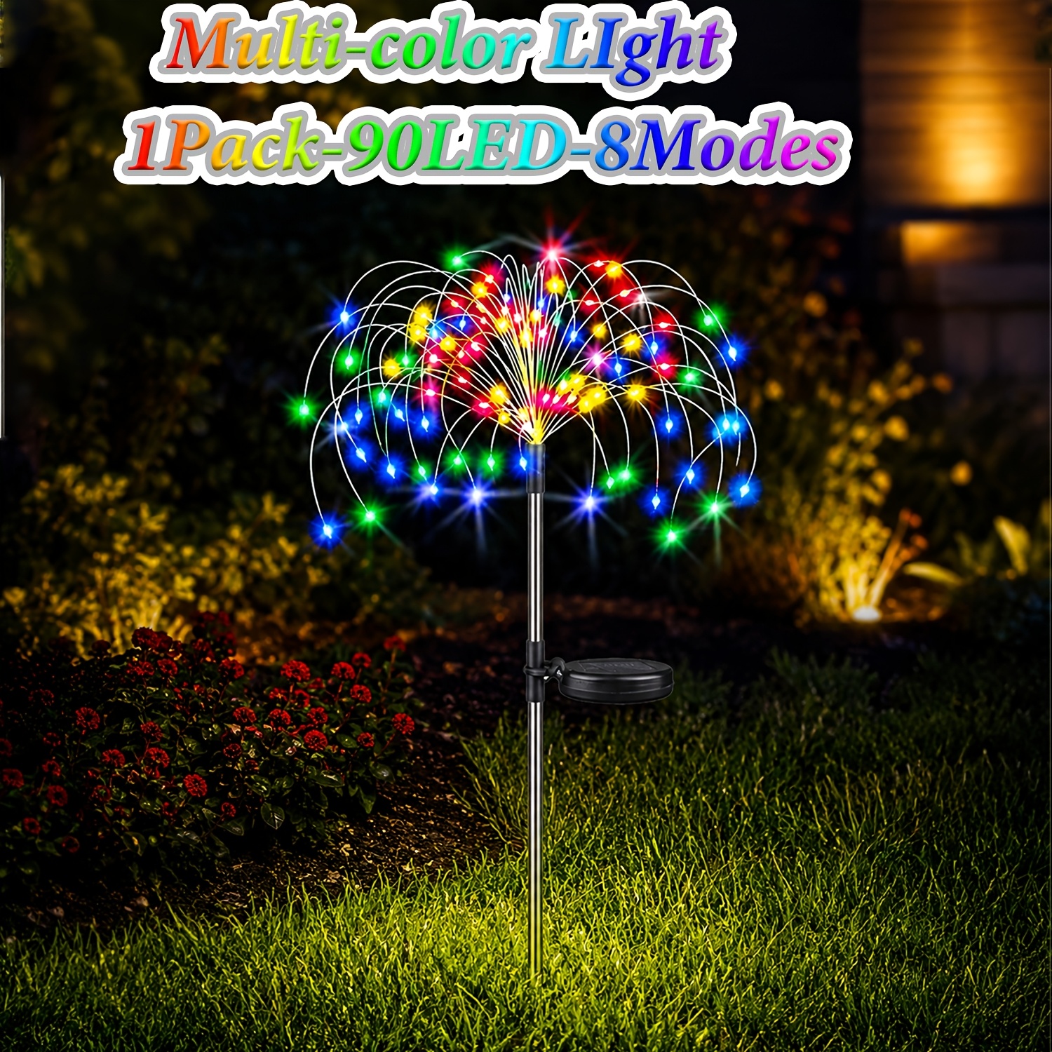 TEMU Lot de 12 lampes solaires de jardin 720 LED, Lot de 4 lampes solaires 320/240 LED, Lot de 1 lampe solaire 90 LED pour l'extérieur, 8 de