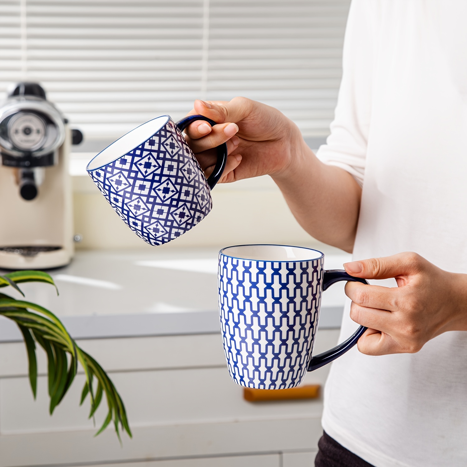 Small/Large Ceramic Coffee Mugs Set (6pcs), 12/16 Ounce Two Size for  Choose, for Man, Woman, Children, Porcelain Drink Cups with Handle for  Cappuccino Latte * Milk Tea, High Quality And Scratch ...