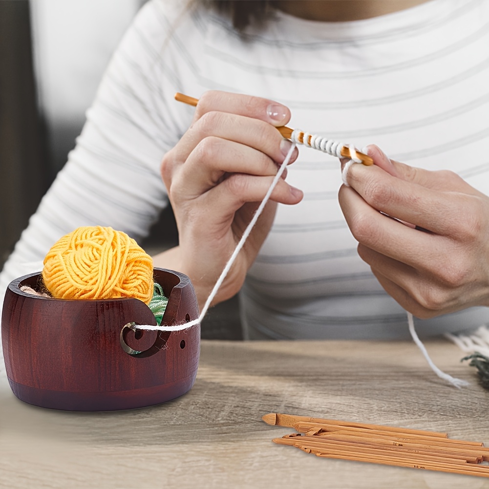 

Bol de Rangement en Bois pour Fil à Tricoter et Crochet - Jaune , pour de Loisirs Créatifs & de , Rangement de Fil