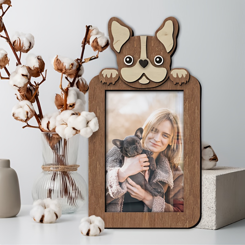 Cornice Portafoto Per Cani 10x15 Cm | In Legno Con Design Bulldog | Regalo Per Padroni Di Cani - 5