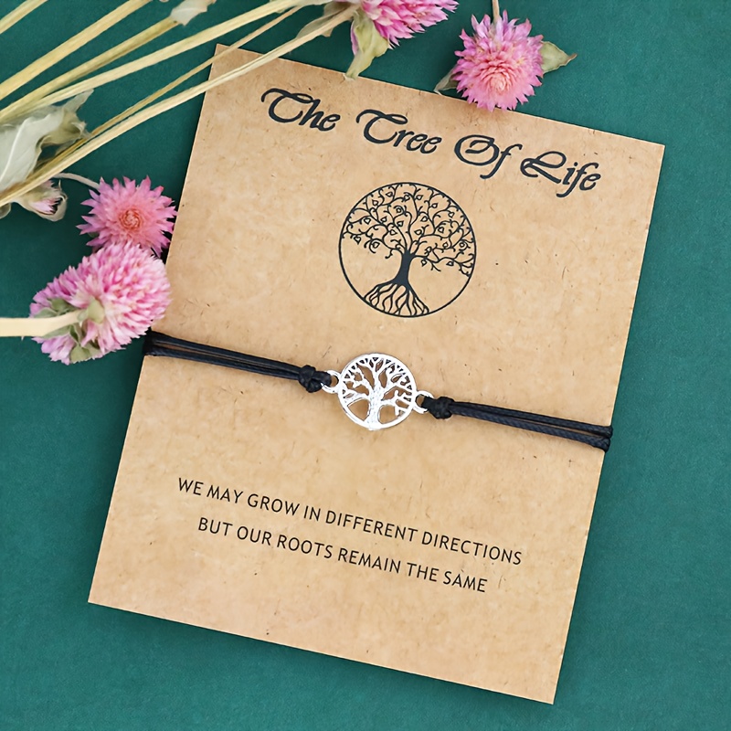 Make Tree Of Stainless Steel Tree Of Life Braid Bracelet For Men And Women Family Friendship Bracelet Gift Make Card Bracelet