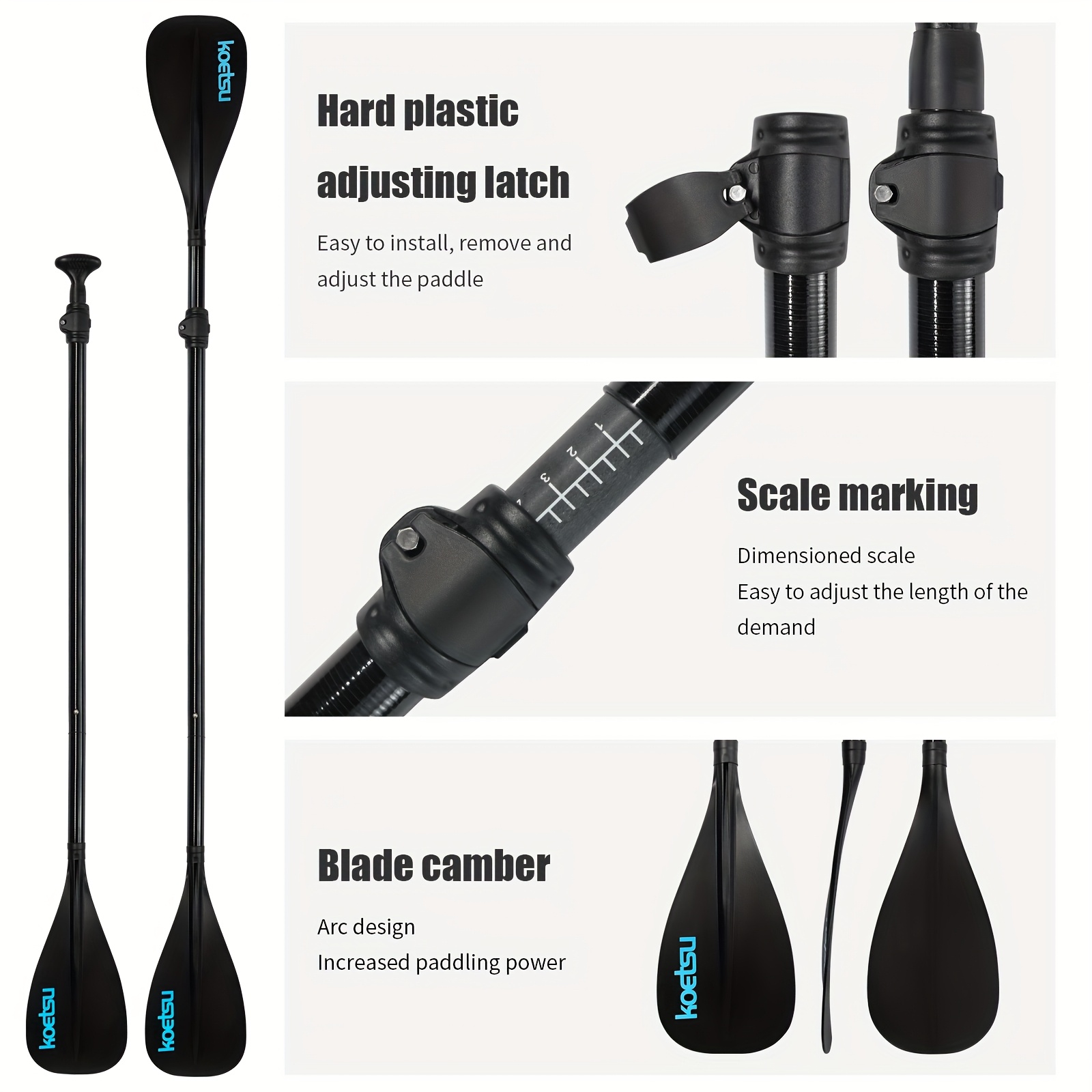 4-Section Quick-Release Paddle for Kayak & SUP