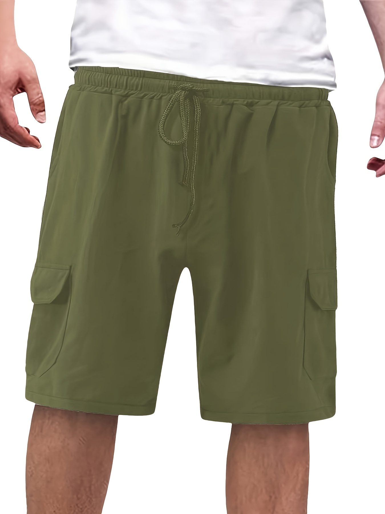 Short Cargo Tactique Homme 3XL - Vert Léger Multipoches Randonnée été