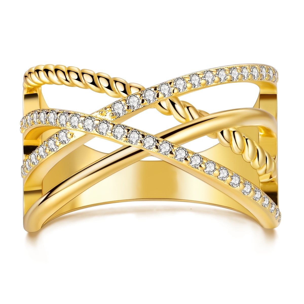Women's Silvery Color Wrap Ring, Elegant Design for Gifting