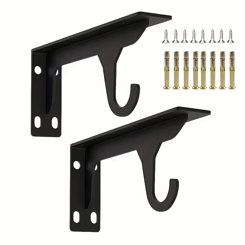 E-shop 2 Stück robuste Metallhaken-Regalwinkel, wandmontierte dreieckige Regalstütze, geeignet für eine integrierte Schrankhalterung, Wandregalstütze,