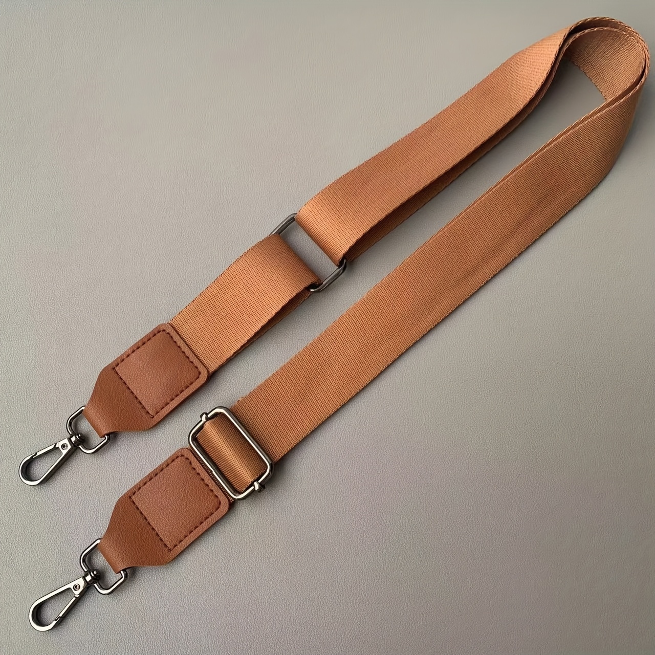 TEMU Correa cruzada para bolso de color sólido de 3.8 cm de ancho, correa de extensión ajustable, correa de equipaje marrón reemplazable, correa para