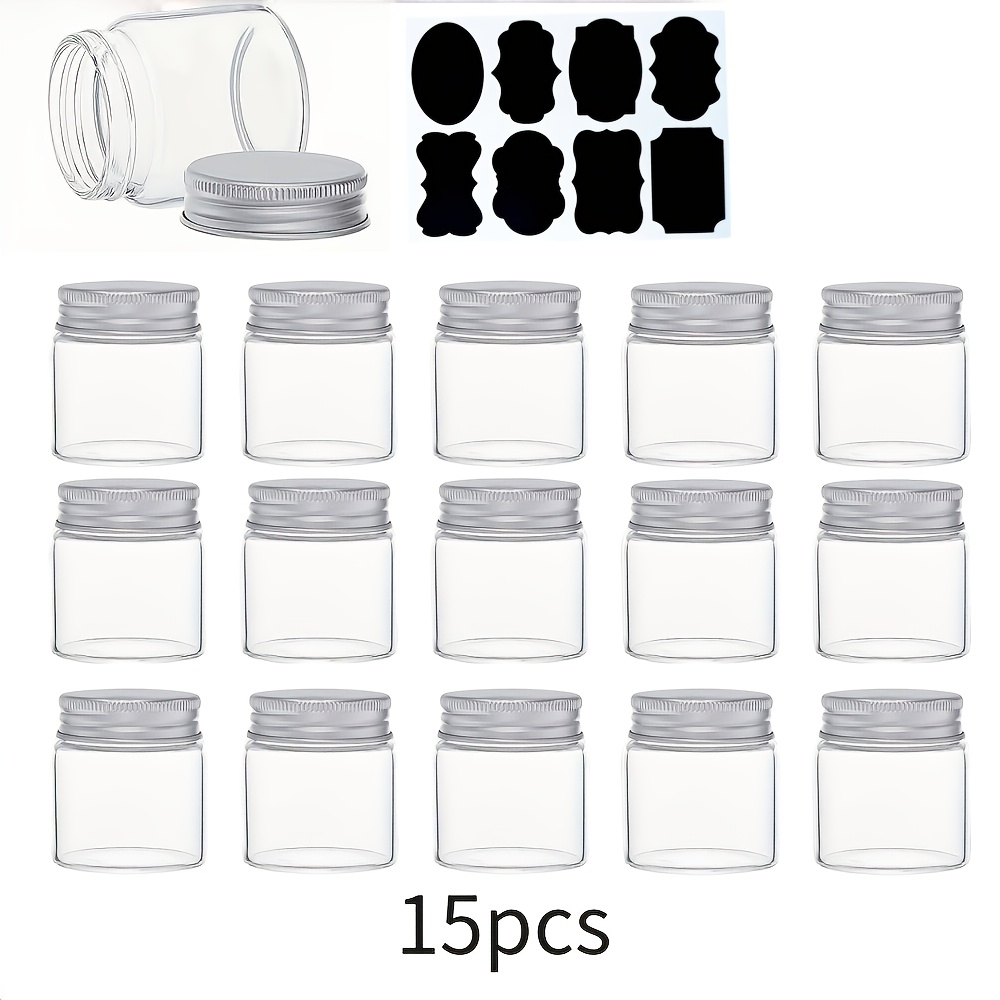 15 Cps, 1.69 Ounces/50 Milliliters, Clear Glass Bottle With Screw Cap, Empty Sample Bottle, Includes 1 Label, Suitable For Storing Small Items