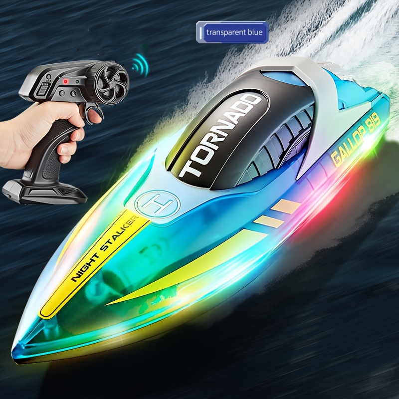 Remote Control Boat High speed Speedboat Led Light Boat - Temu