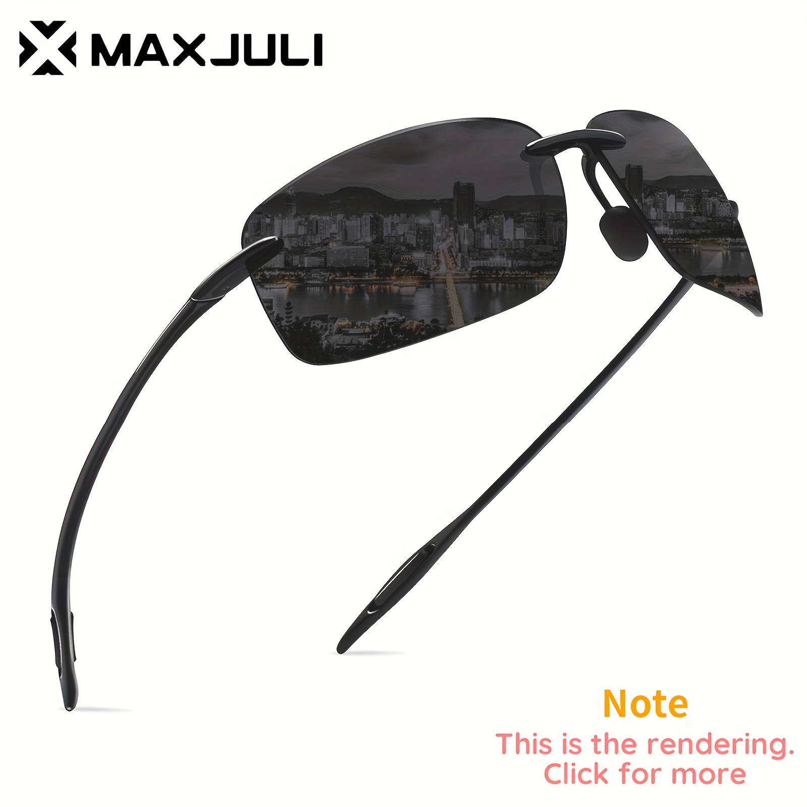 

Sports Sunglasses For Men Women Tr90 Rimless Frame For Running Fishing Golf Surf Driving Mj8009