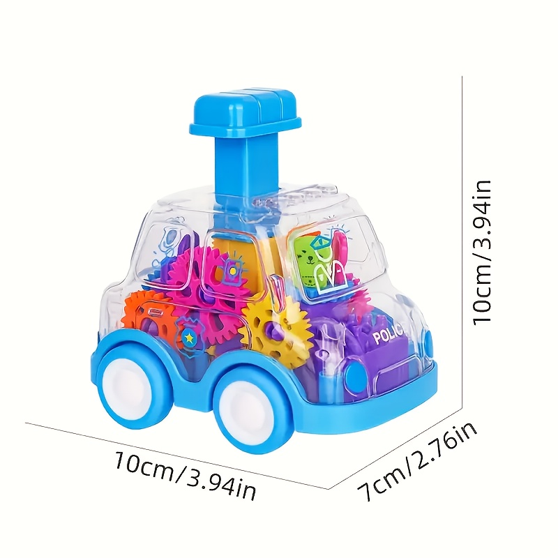Transparent Cartoon Gear Toy Car, Educational Pull Back Model