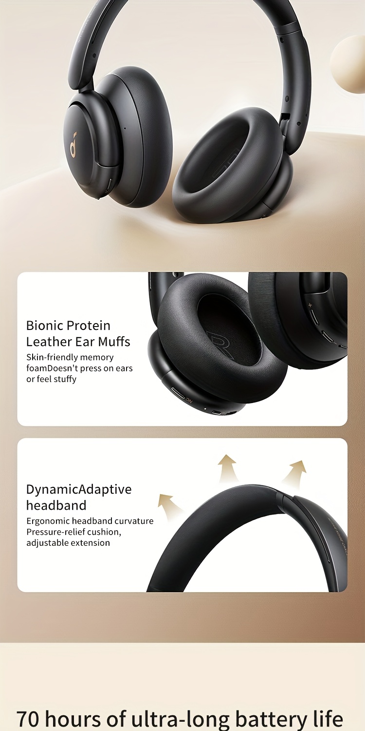 Soundcore Life Q30 by Anker Active Noise-canceling Wireless Headphones, 70 Hours Playback Time, Comfortable to Wear, Multi-point Connection, High-resolution Sound Quality, Built-in Microphone, Suitable for Running, Office, and Studying