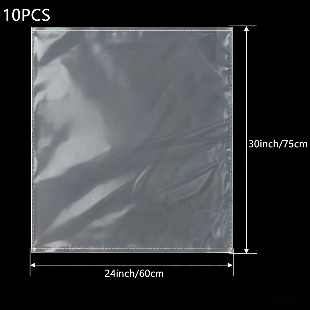 TEMU Transparent Cellophane Packaging Bags, 10pcs Per Pack, 24 Inches X 30 Inches, Suitable For Wrapping Gifts, Flowers, Accessories, Etc