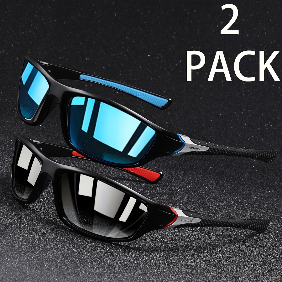 Image of 2pcs Set Oval Glasses, Sunglasses, Casual Outdoor Sports Riding Glasses, For Holiday Gifts