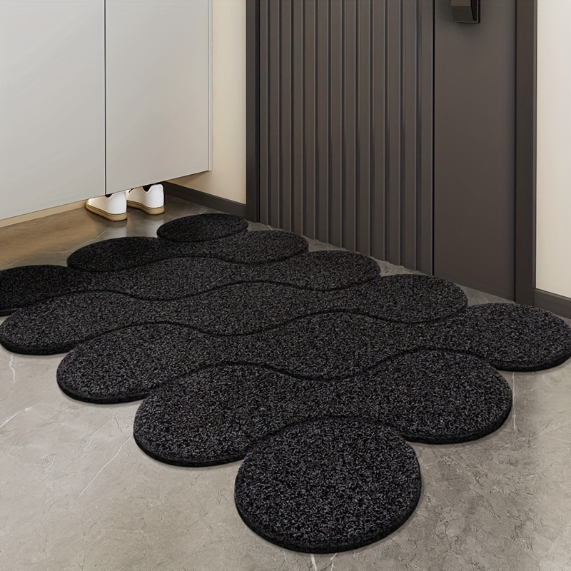Non-slip Rubber-backed Door Mat With Hollow Pvc Design - Perfect For Home Entrances, Kitchens & Bathrooms