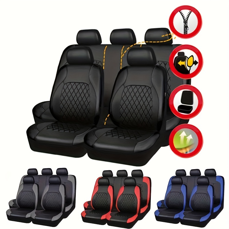 

Universal Fit Pu Leather Car Seat Covers Set - All-season, Durable Protection For 5 Seats, Suitable For Most Cars, Suvs, - Easy To Clean, Sponge Filled Comfort