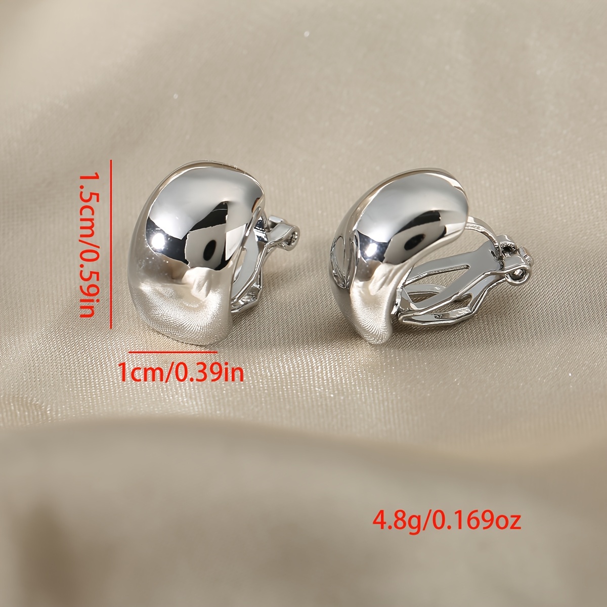 Women's Trendy Waterdrop & Crescent Moon Clip-On Earrings