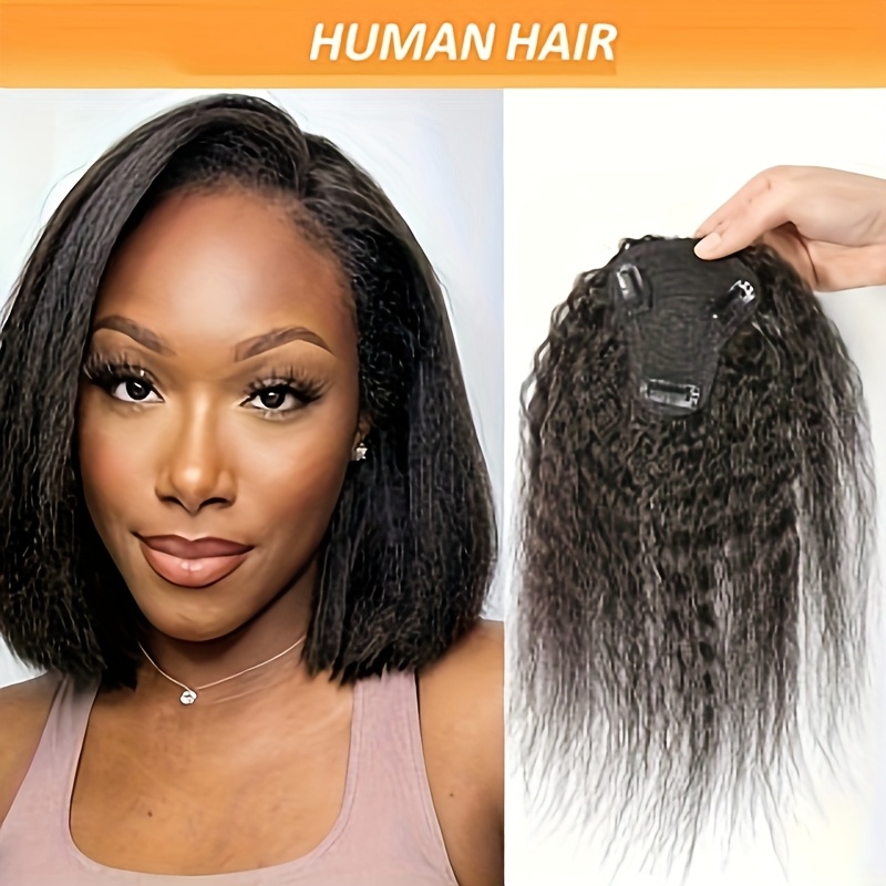 TEMU Extensions de cheveux humains à de T, cheveux lisses et bouclés, pour un , légères et respirantes, avec une naturelle