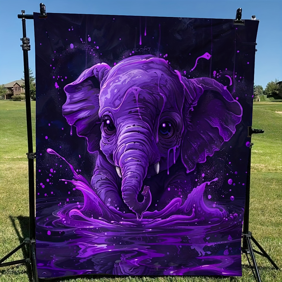 

1pc Purple Little Elephant Gift Blanket For Daughter Soft Blanket Flannel Blanket Warm Skin-friendly Sofa Bed Blanket Office Nap Blanket