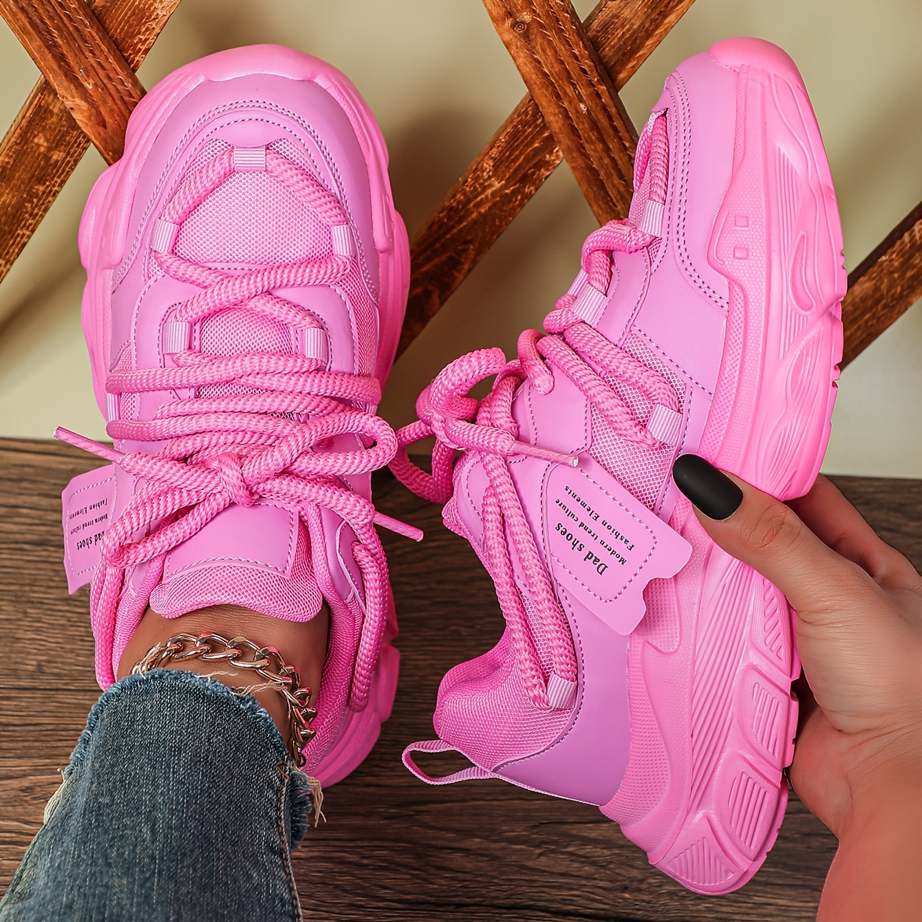 trendy retro style chunky sneakers women offering