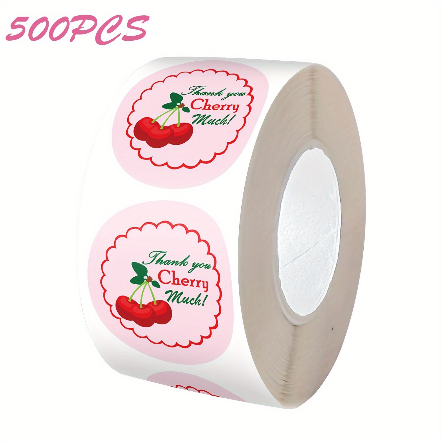 

500 Stickers Per Roll, Round Self-adhesive Labels For Birthday Party Gift Tags, Envelope, Cookie, Candy Bag Decoration Seals, Pvc Stickers, Non-adhesive.