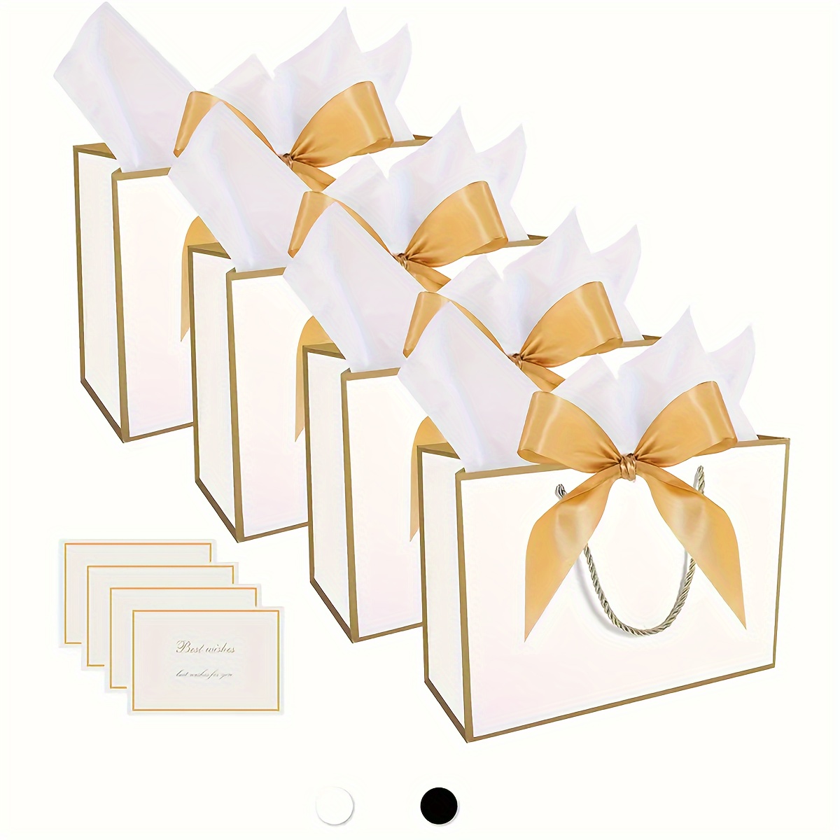 

Elegant Gift Bag With Bow Ribbons & Tissue Paper - Birthday, Wedding Favors & More